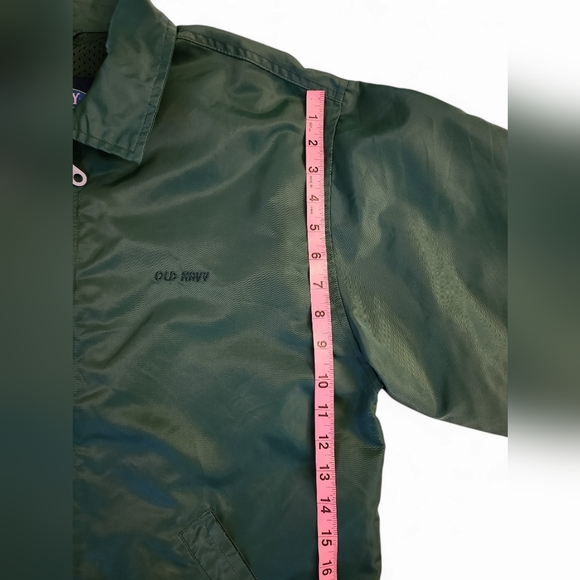 Vintage 1990s Old Navy Rain Jacket Men's M Green - Picture 9 of 13